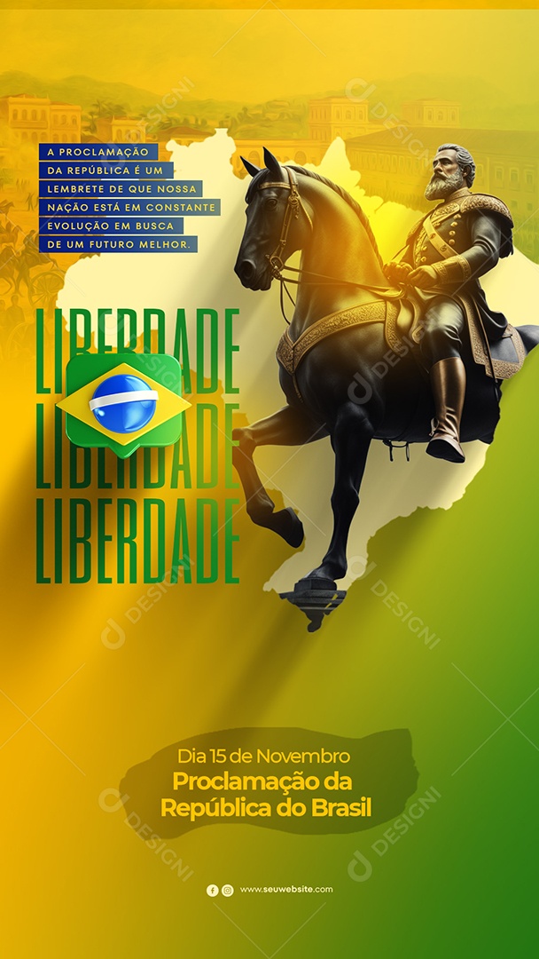 Social Media Story Liberdade Liberdade Proclamação Da República PSD Editável