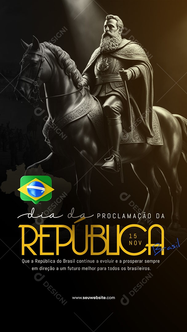 Social Media Story Dia Da Proclamação Da República 15 De Novembro PSD Editável