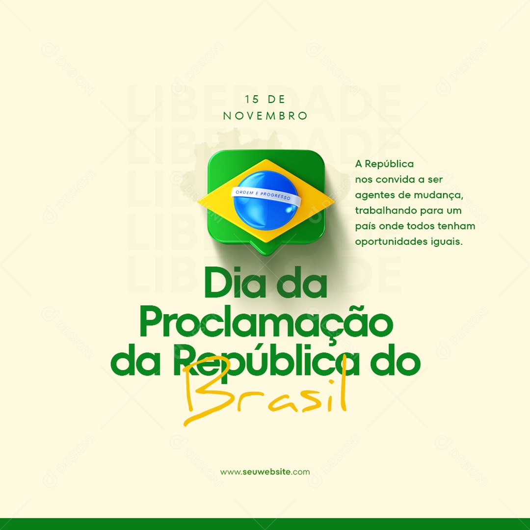 Feed Dia Da Proclamação Da República Do Brasil Social Media PSD Editável
