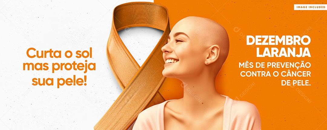 Banner Social Media Dezembro Laranja Mês de Prevenção Contra o Câncer de Pele PSD Editável