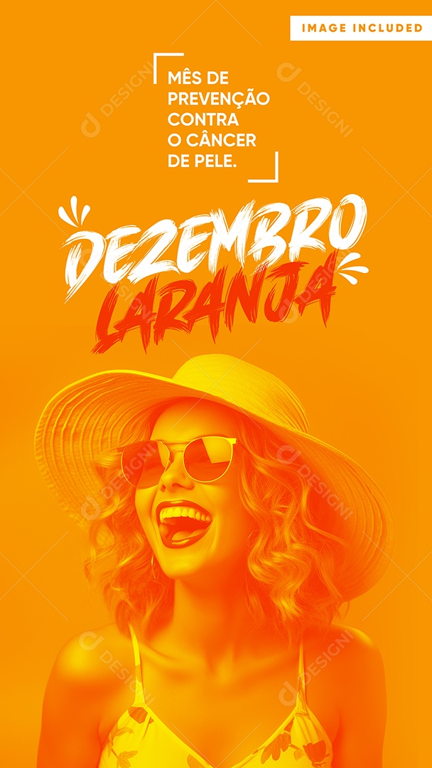 Story Dezembro Laranja Mês de Prevenção Contra o Câncer de Pele Social Media PSD Editável