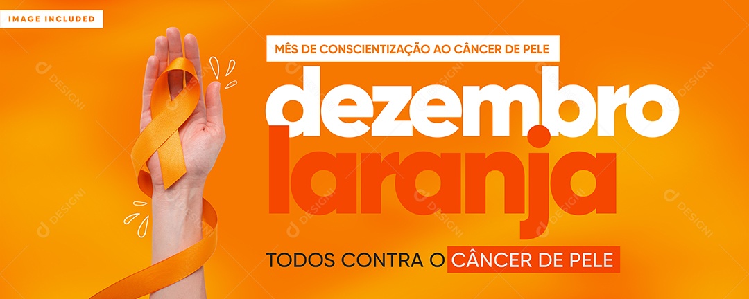 Banner Dezembro Laranja Mês de Conscientização ao Câncer de Pele Social Todos Contra o Câncer de Pele Social Media PSD Editável