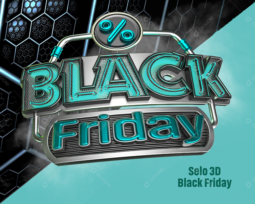 Selo 3D Black Friday Para Composição PSD