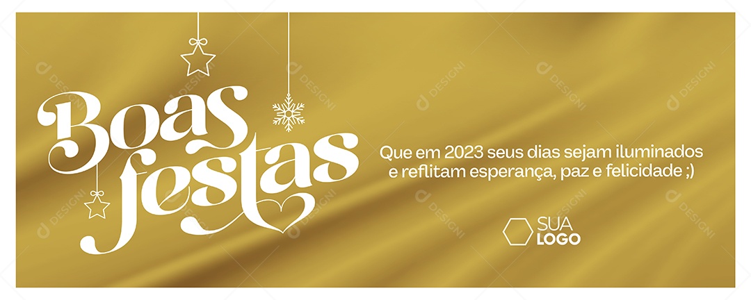 Banner Cartão de Ano Novo Lojas Supermercados Comércios Boas Festas Que em 2023 seus Dias Sejam Iluminados Social Media PSD Editável