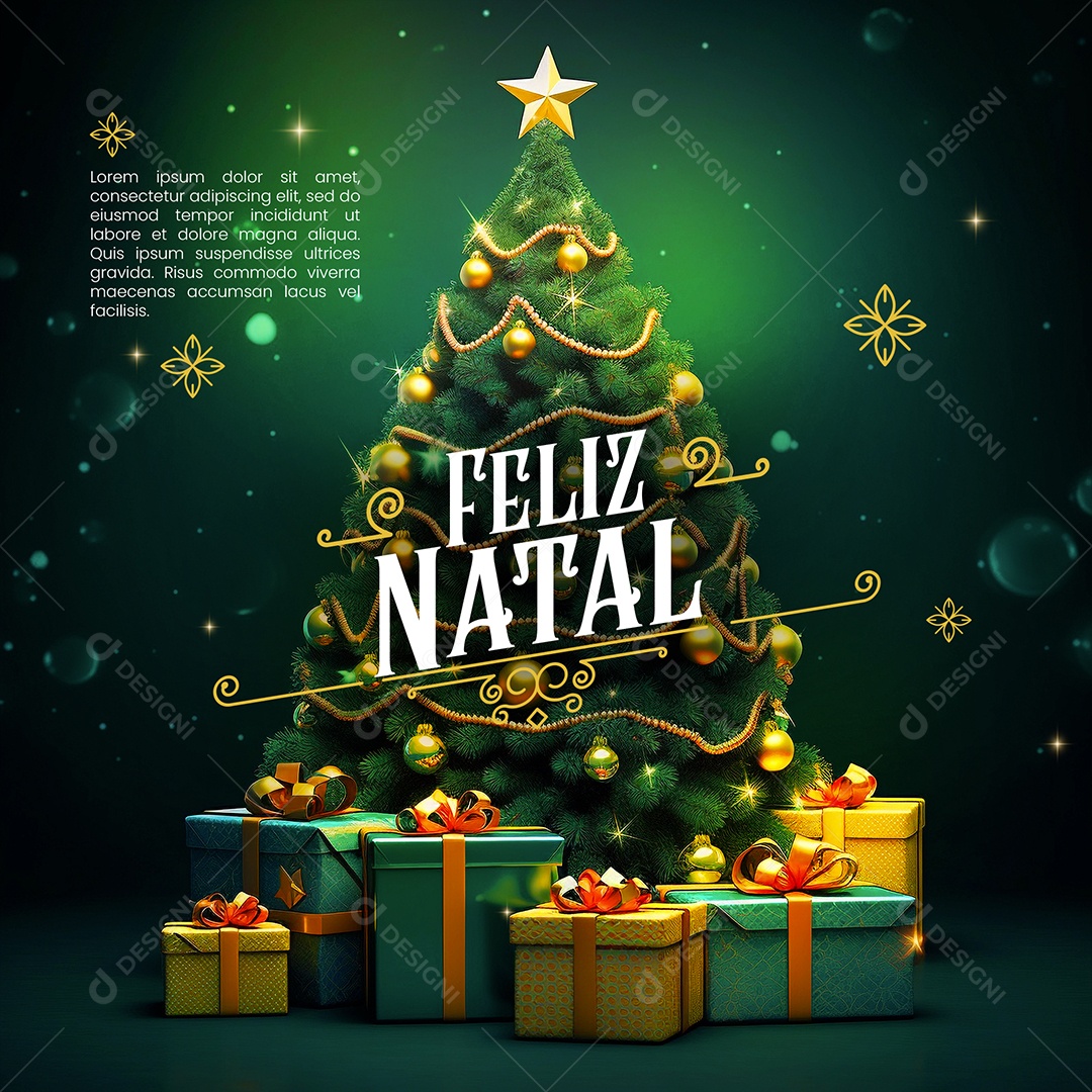 Cartão Natalino Lojas Supermercado Comércios Feliz Natal Social Media PSD Editável