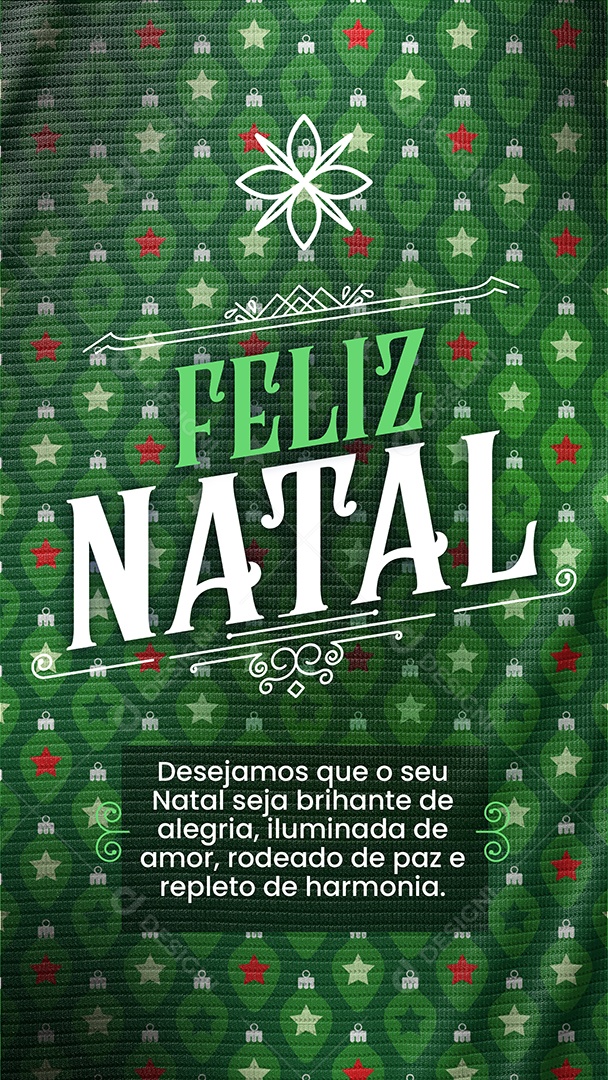 Story Cartão Natalino Lojas Supermercado Comércios Desejamos Que o seu Natal Seja Brilhante de Alegria Social Media PSD Editável