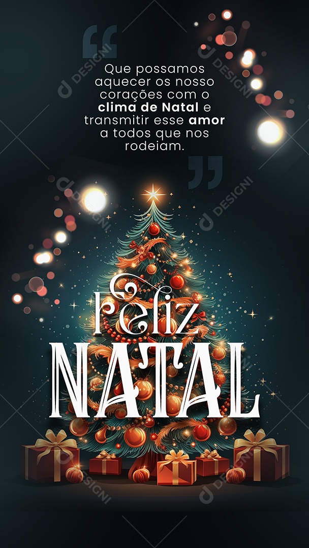 Story Cartão Natalino Lojas Supermercado Comércios Que Possamos Aquecer os Nossos Corações Social Media PSD Editável