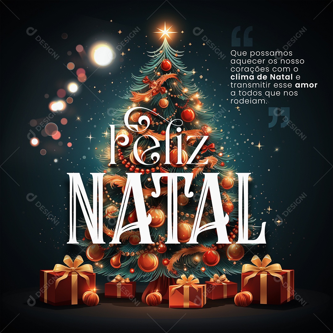 Cartão Natalino Lojas Supermercado Comércios Que Possamos Aquecer os Nossos Corações Social Media PSD Editável