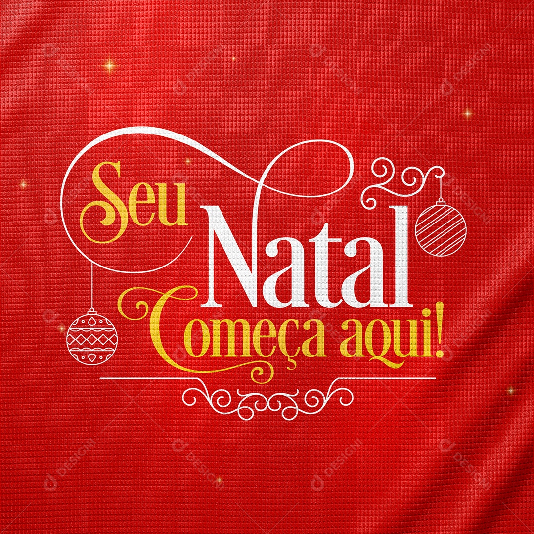 Seu Natal Começa Aqui Cartão Natalino Lojas Supermercado Comércios Social Media PSD Editável