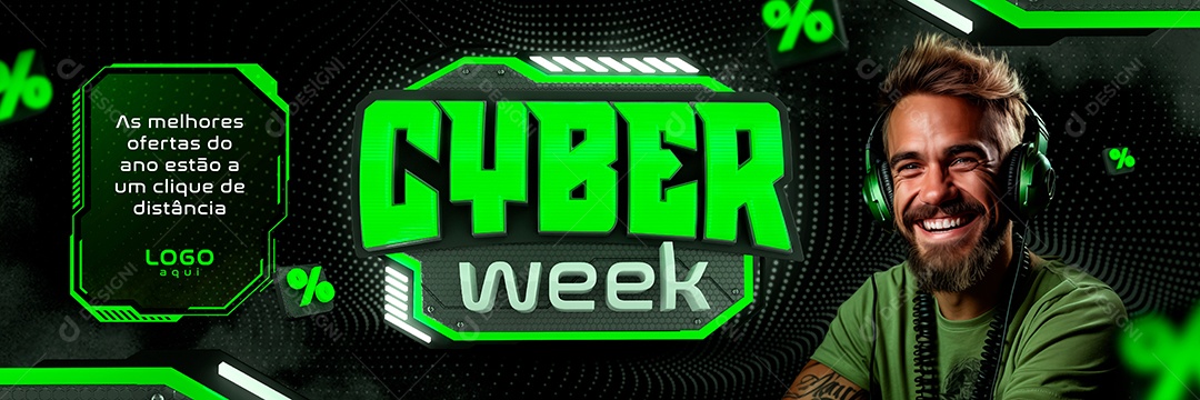 Carrossel Cyber Week as Melhores Ofertas do Ano estão a um Clique de Distância Social Media PSD Editável
