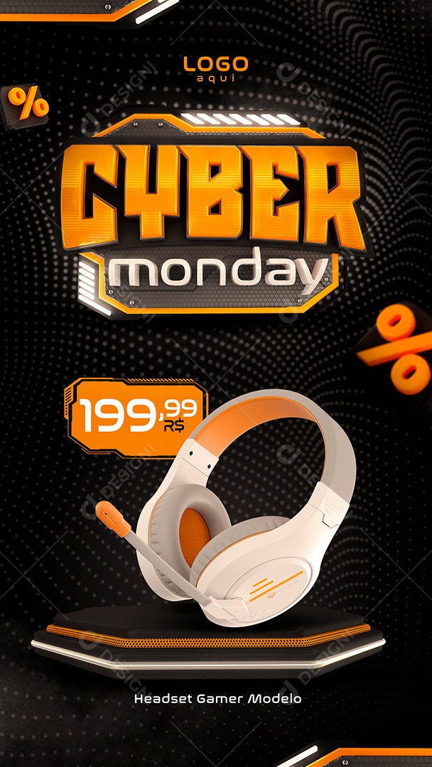 Story Cyber Monday Headset Gamer Social Media PSD Editável