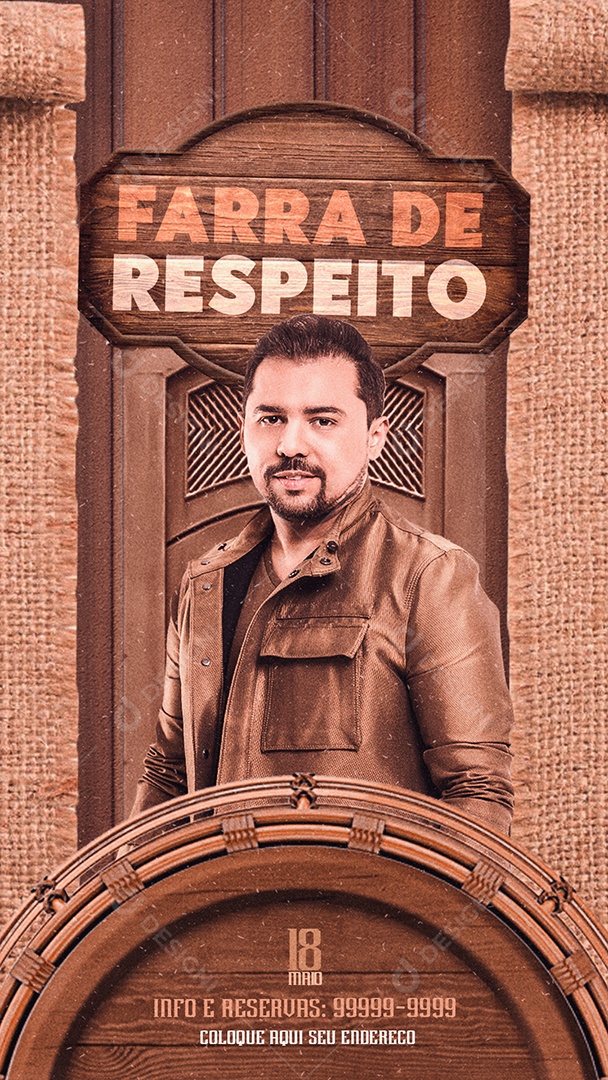 Social Media Flyer Story Farra De Respeito Xand Avião PSD Editável