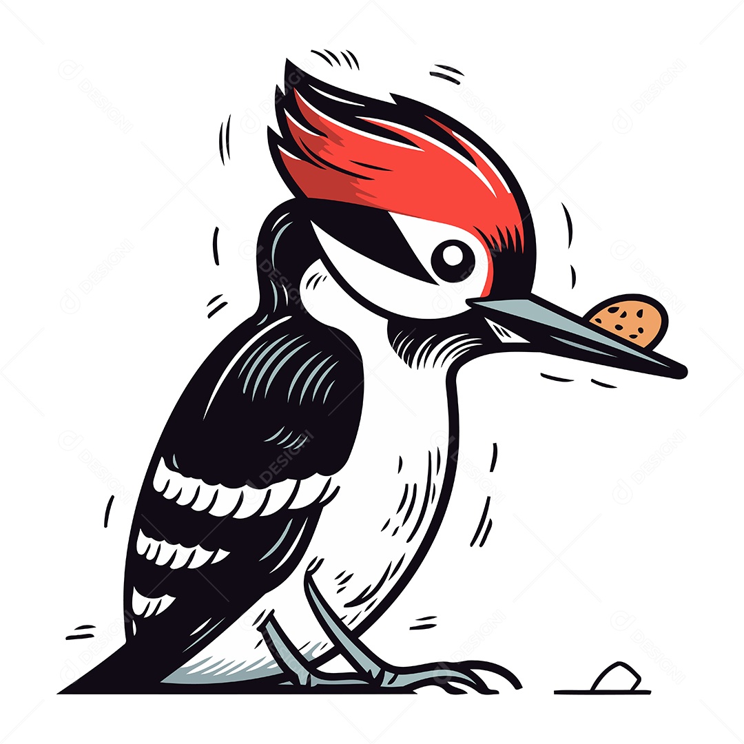 Pica Pau de Desenho Animado Ilustração Vetor EPS