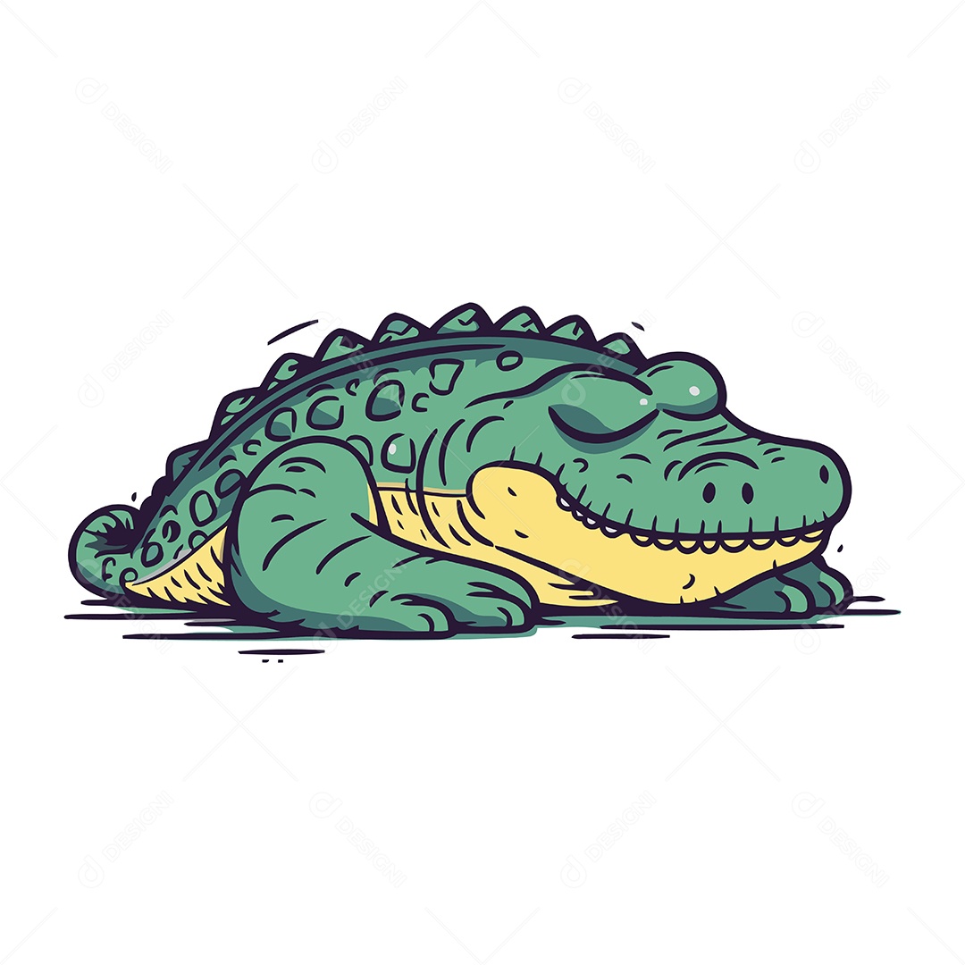 Crocodilo de Desenho Animado Ilustração Vetor EPS