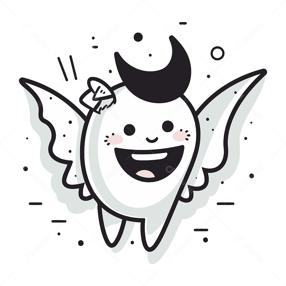 Fantasma de Desenho Animado Ilustração Vetor EPS