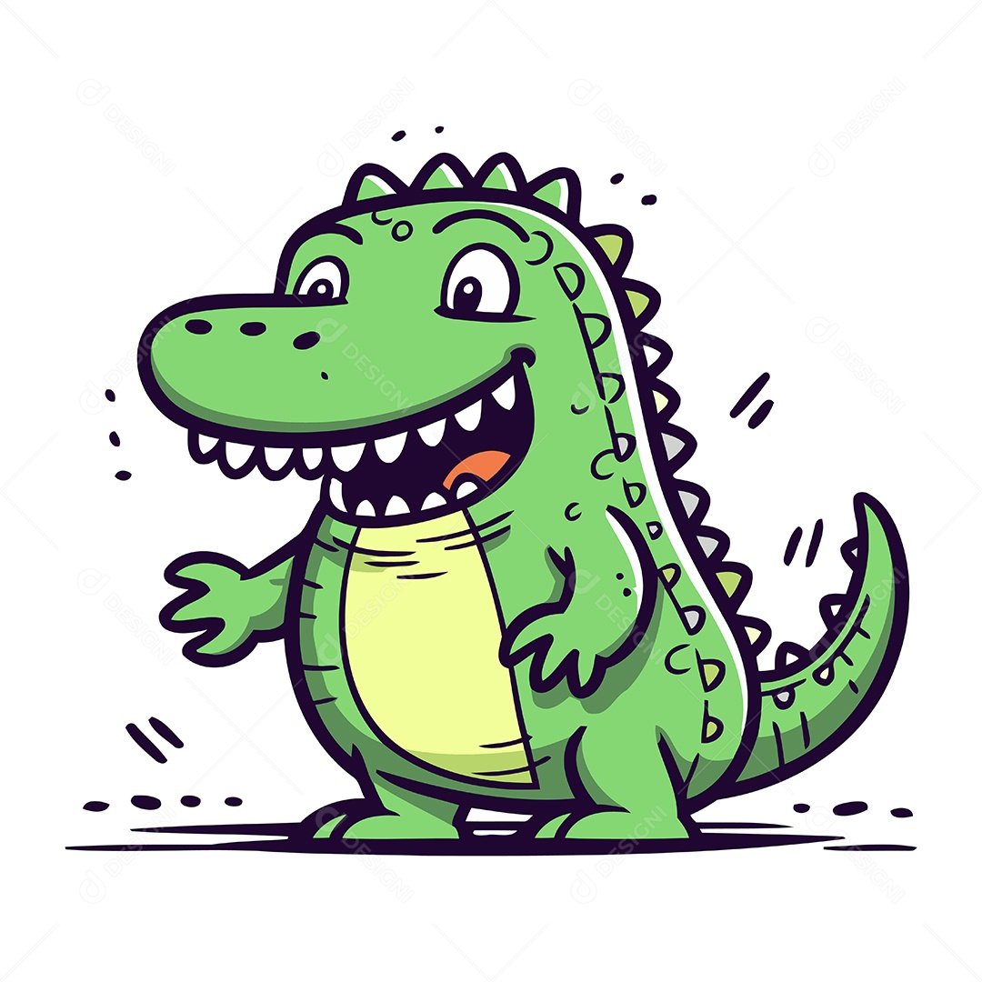 Crocodilo de Desenho Animado Ilustração Vetor EPS