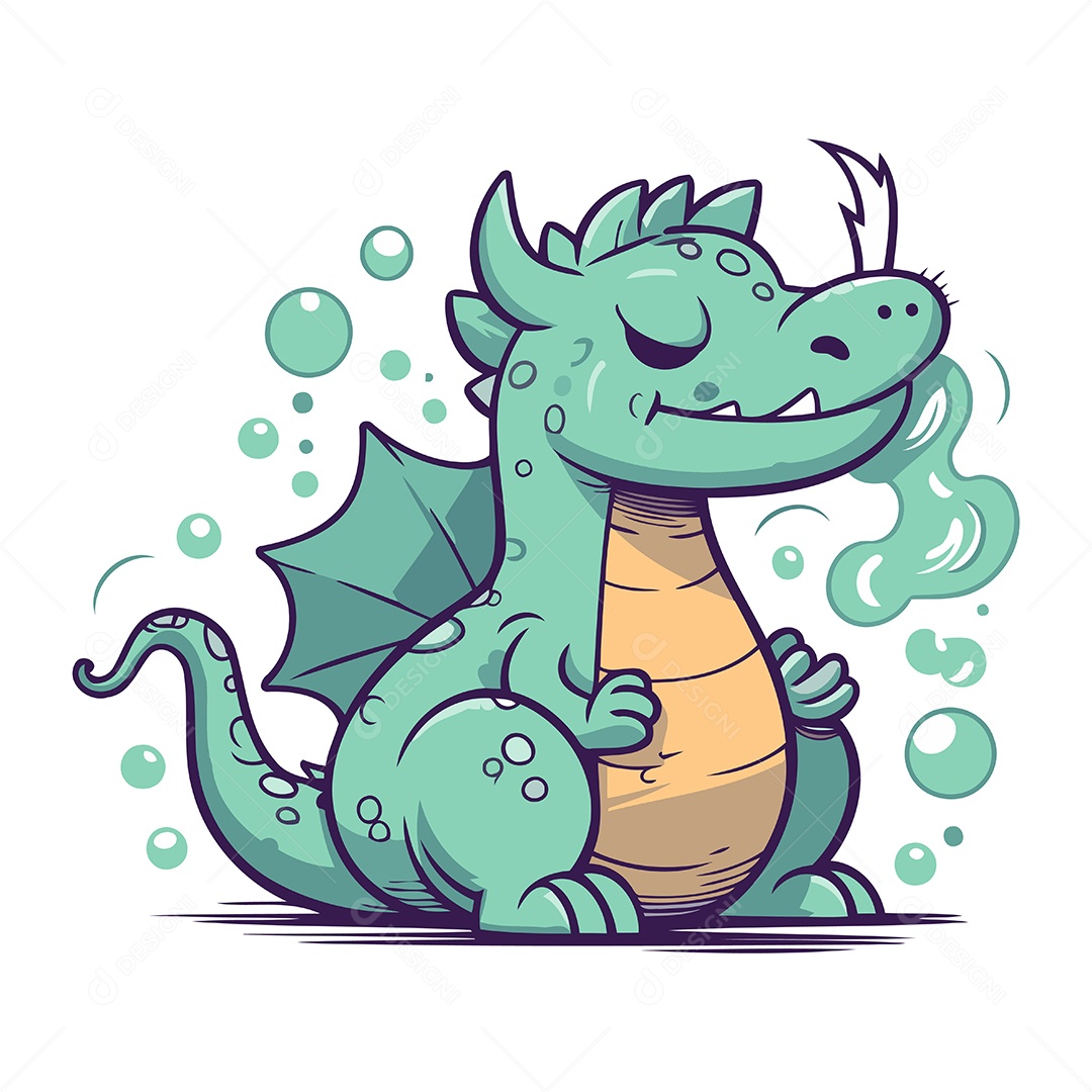 Dragão de Desenho Animado Ilustração Vetor EPS