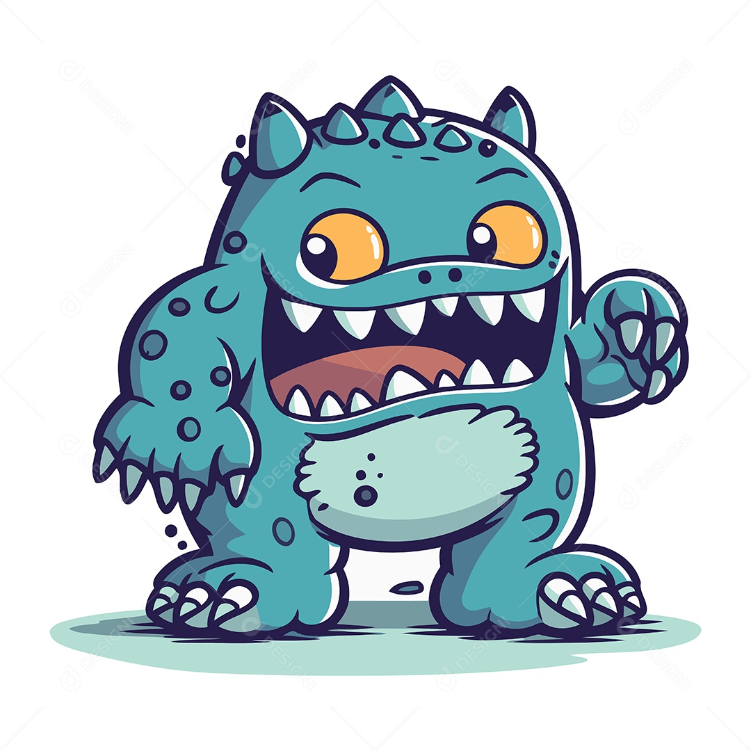 Monstro de Desenho Animado Ilustração Vetor EPS