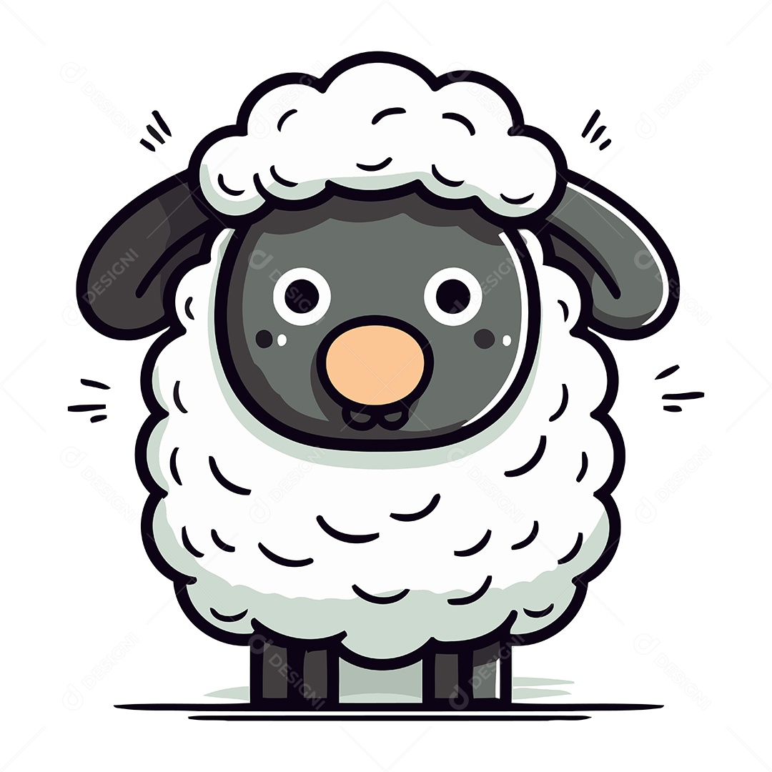 Ovelha de Desenho Animado Ilustração Vetor EPS