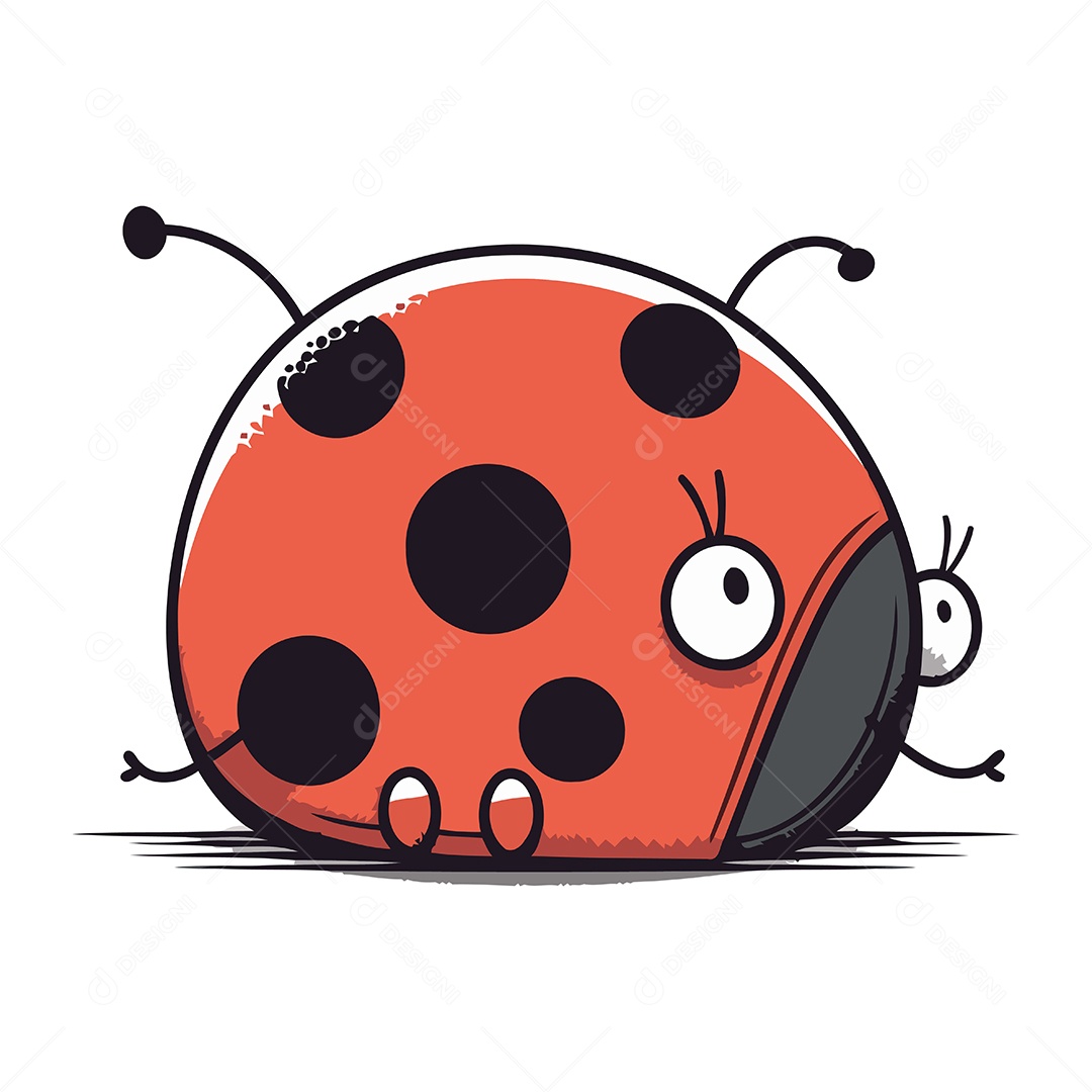 Joaninha de Desenho Animado Ilustração Vetor EPS