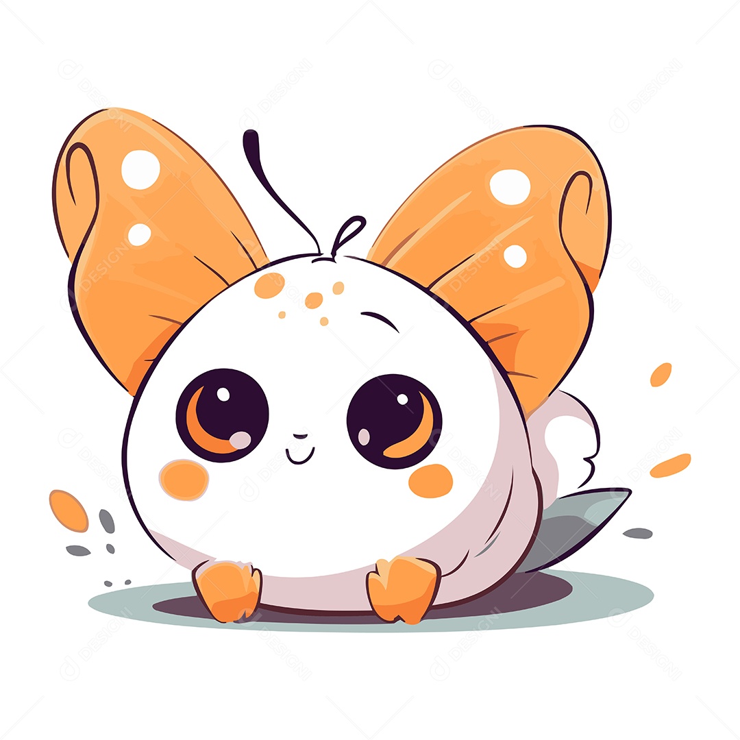 Borboleta Fofa de Desenho Animado Ilustração Vetor EPS