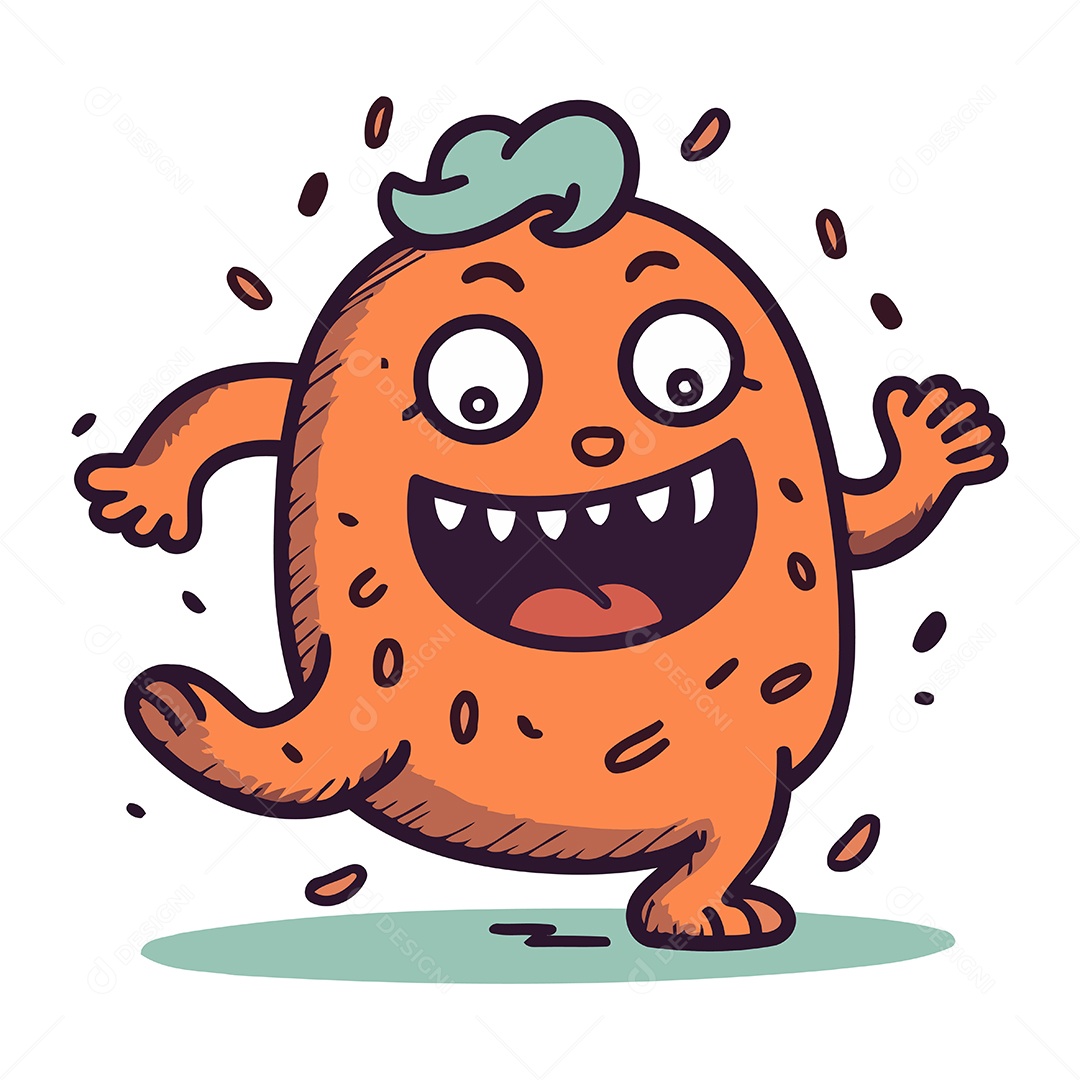 Monstro de Desenho Animado Ilustração Vetor EPS