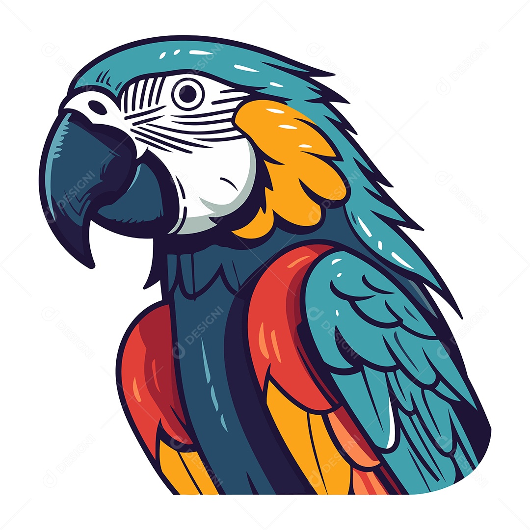 Arara de Desenho Animado Ilustração Vetor EPS