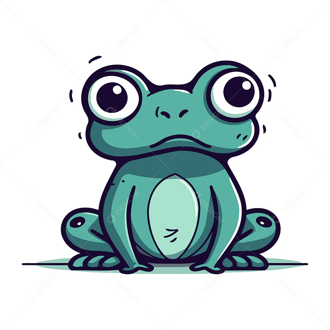Sapo de Desenho Animado Ilustração Vetor EPS