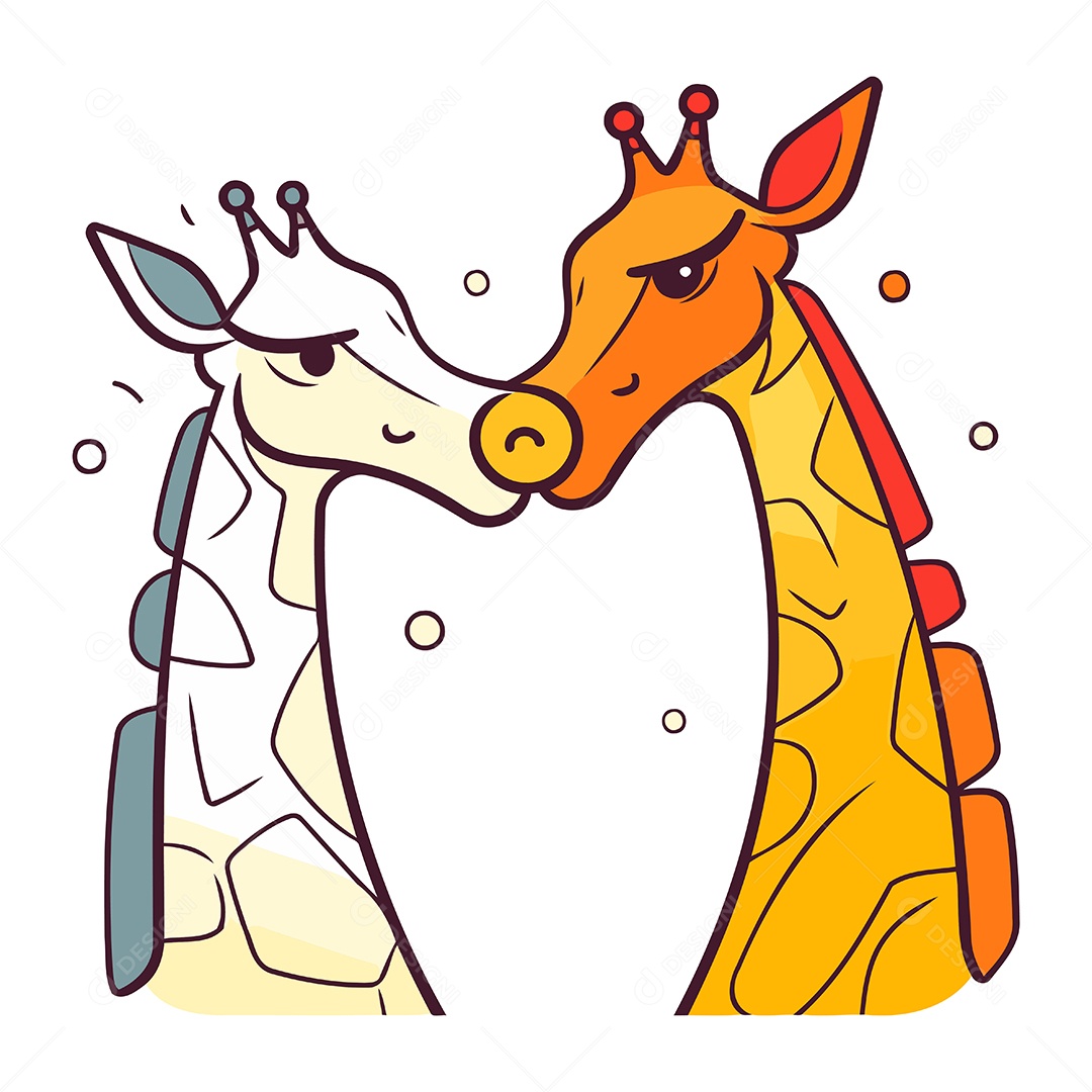 Girafas de Desenho Animado Ilustração Vetor EPS