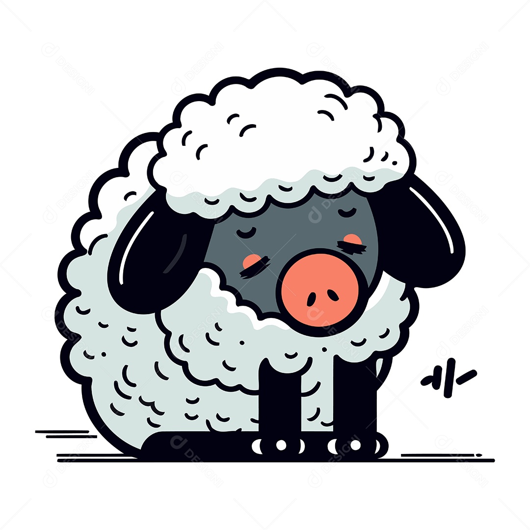 Ovelha de Desenho Animado Ilustração Vetor EPS