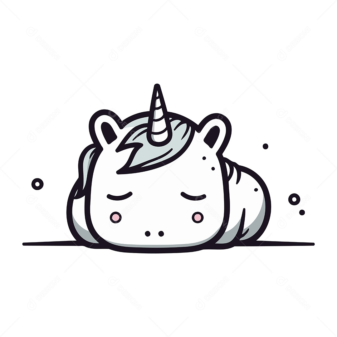 Unicórnio Bonito de Desenho Animado Ilustração Vetor EPS
