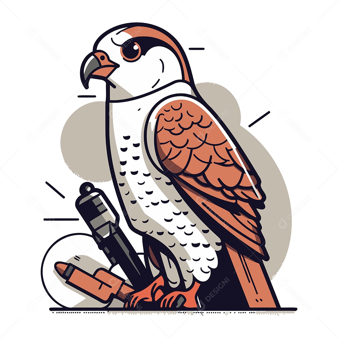 Falcão de Desenho Animado Ilustração Vetor EPS