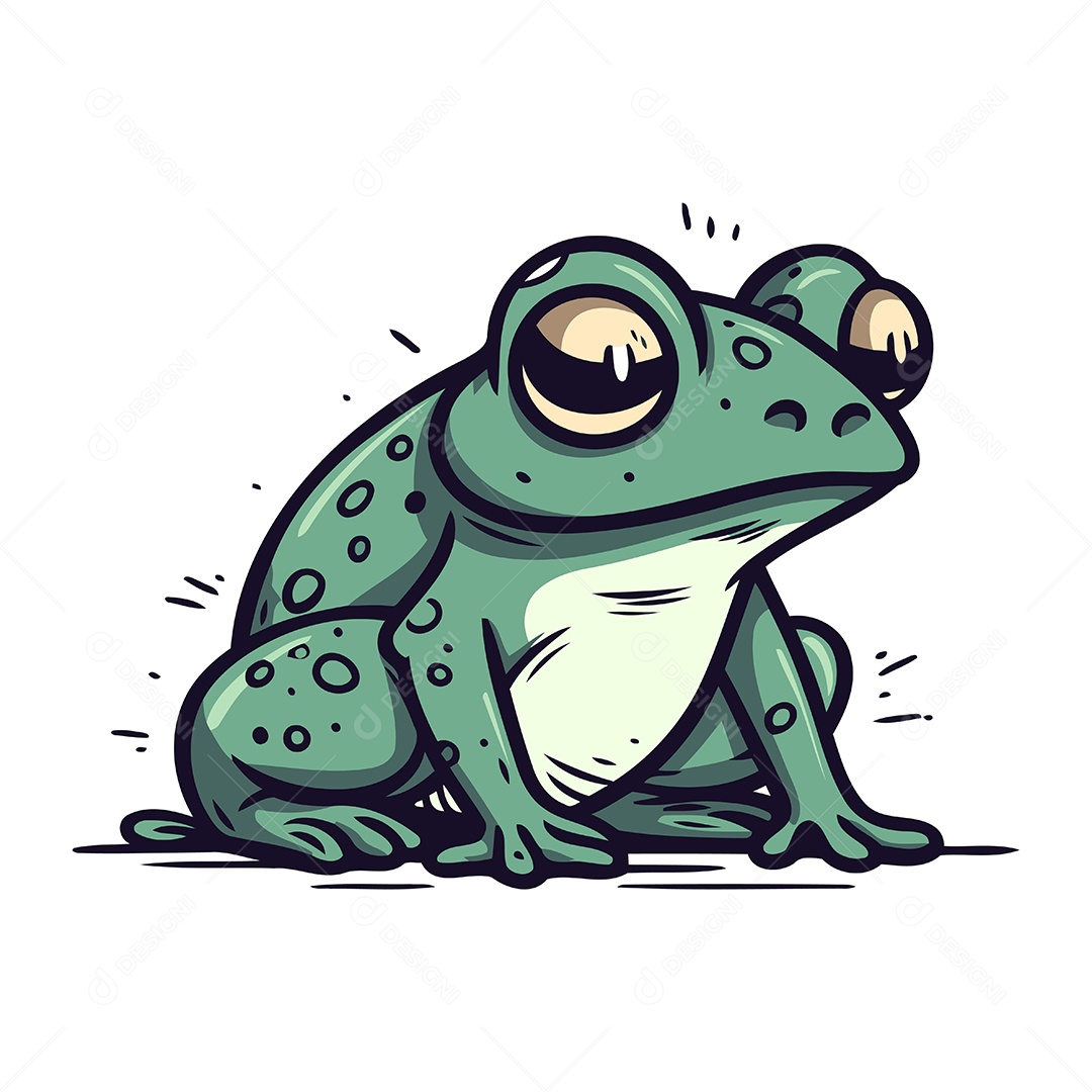 Sapo de Desenho Animado Ilustração Vetor EPS