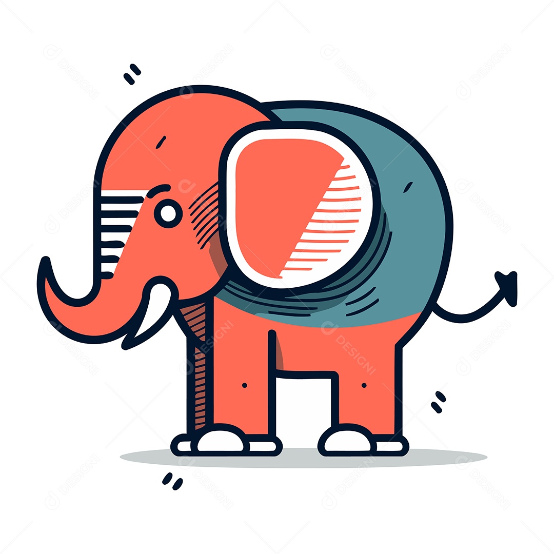 Elefante de Desenho Animado Ilustração Vetor EPS