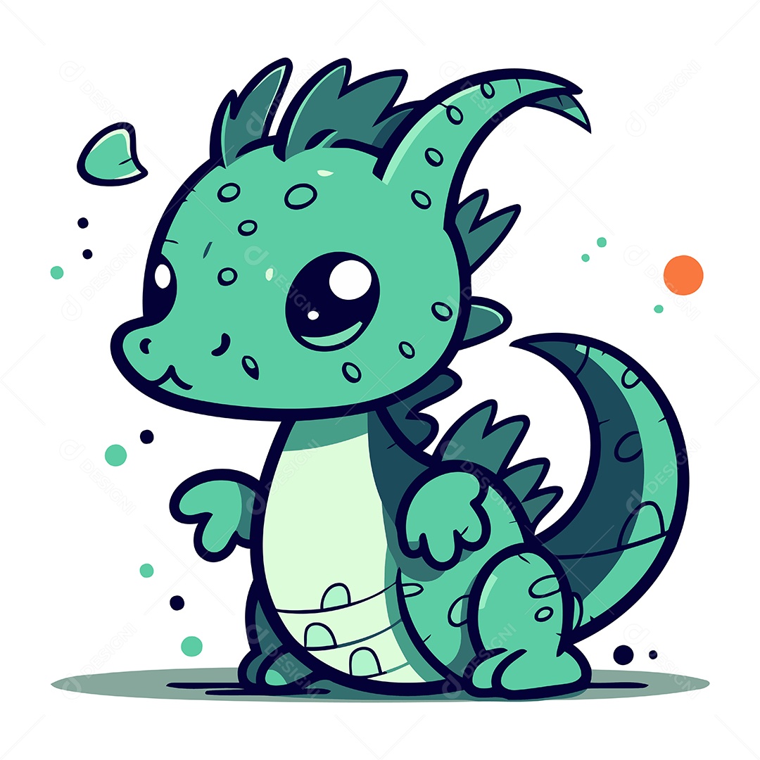 Dragão de Desenho Animado Ilustração Vetor EPS