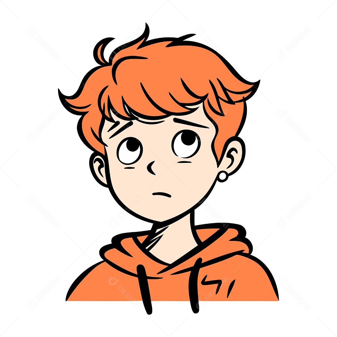 Menino Ruivo Fofo de Desenho Animado Ilustração Vetor EPS