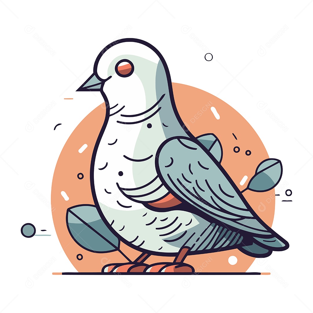 Pombo de Desenho Animado Ilustração Vetor EPS