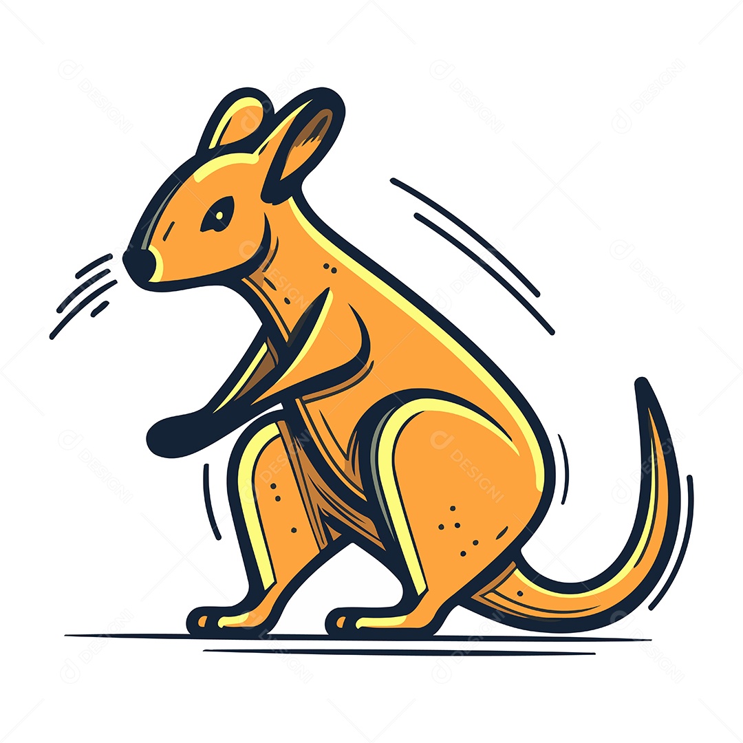 Canguru de Desenho Animado Ilustração Vetor EPS