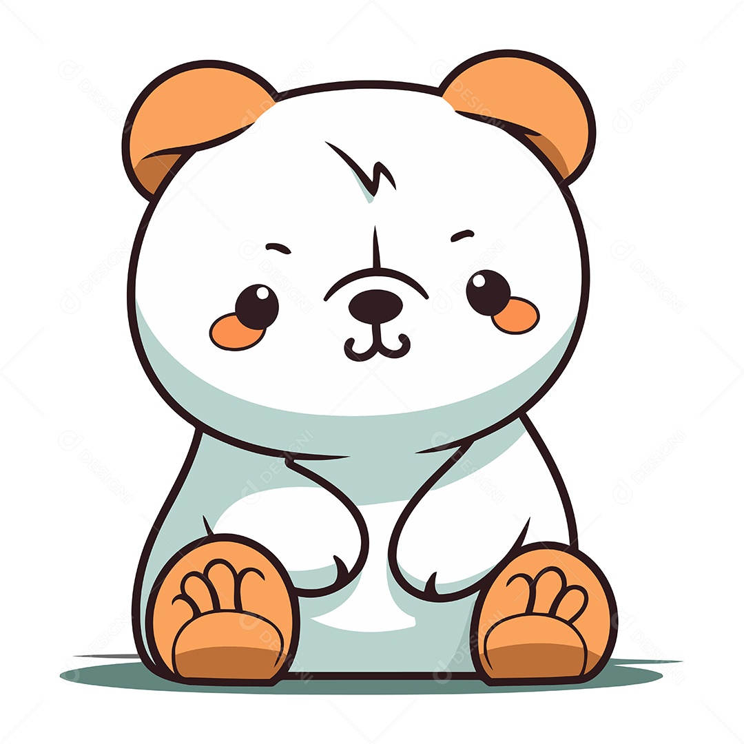 Urso Panda Fofo de Desenho Animado Ilustração Vetor EPS