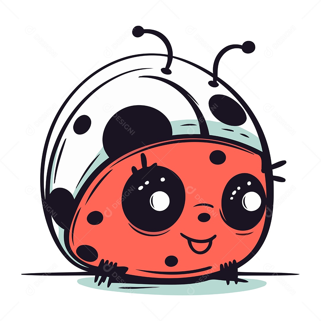 Joaninha de Desenho Animado Ilustração Vetor EPS