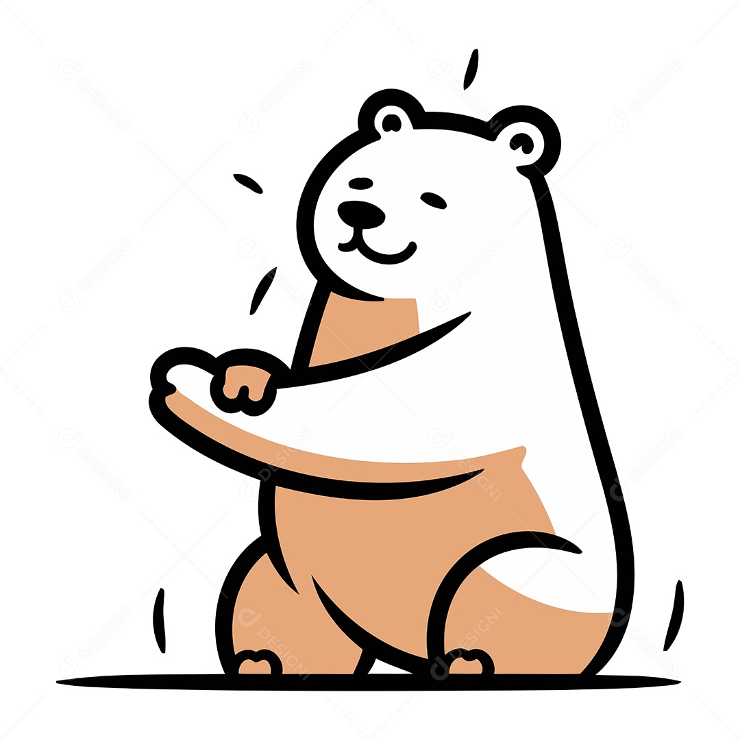 Urso Fofo de Desenho Animado Ilustração Vetor EPS