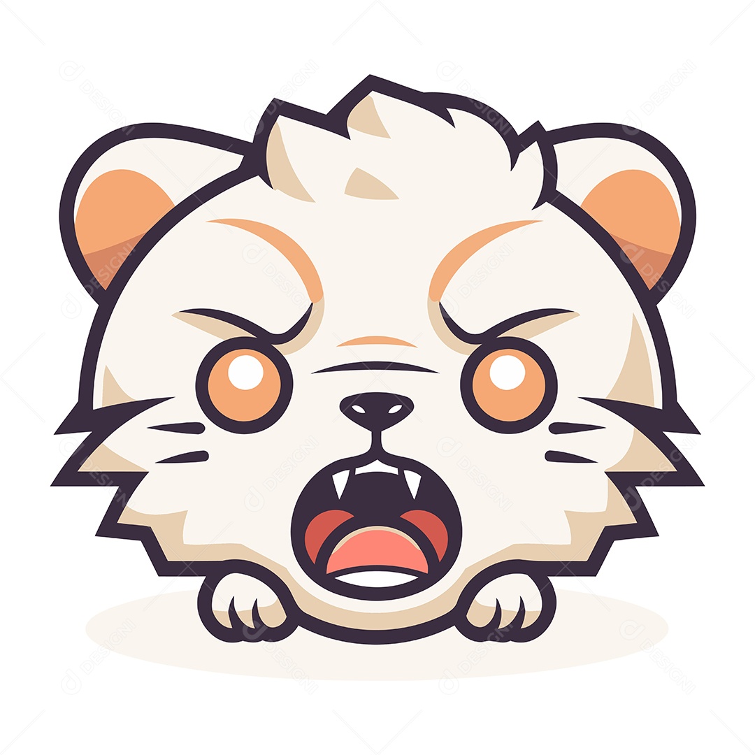 Hamster Zangado de Desenho Animado Ilustração Vetor EPS