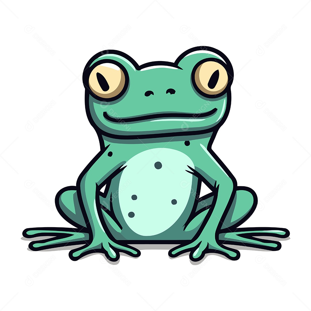 Sapo de Desenho Animado Ilustração Vetor EPS