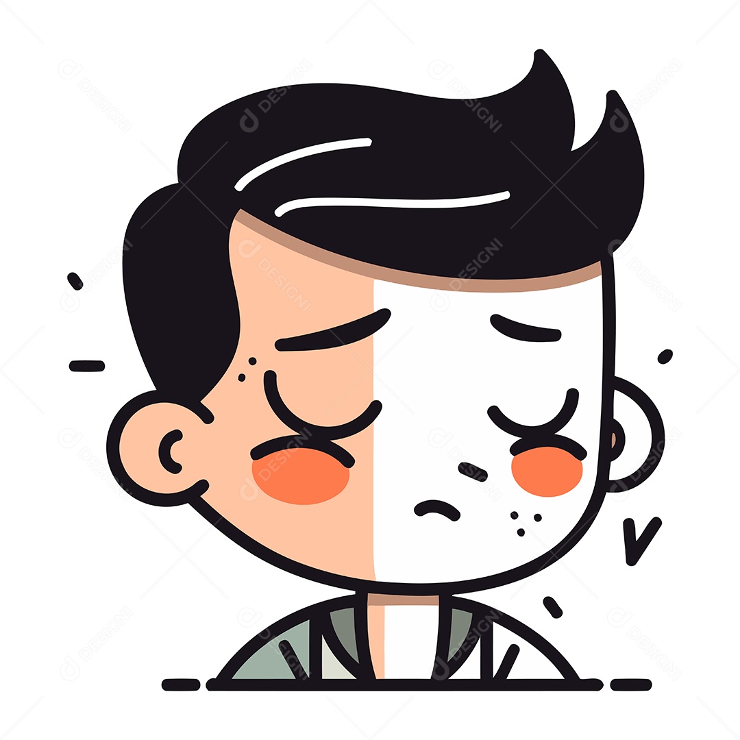 Jovem de Desenho Animado Ilustração Vetor EPS