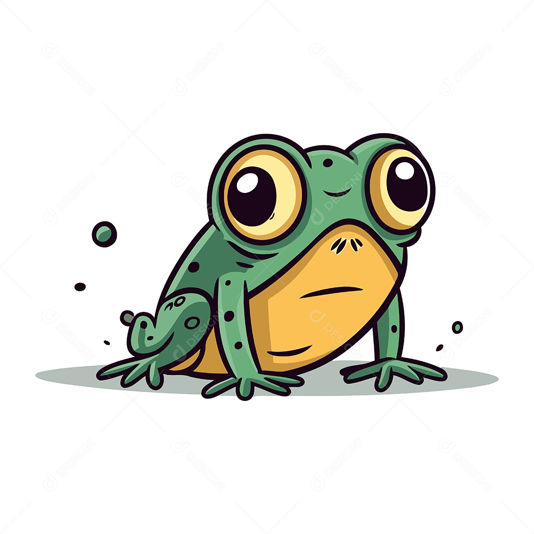 Sapo de Desenho Animado Ilustração Vetor EPS