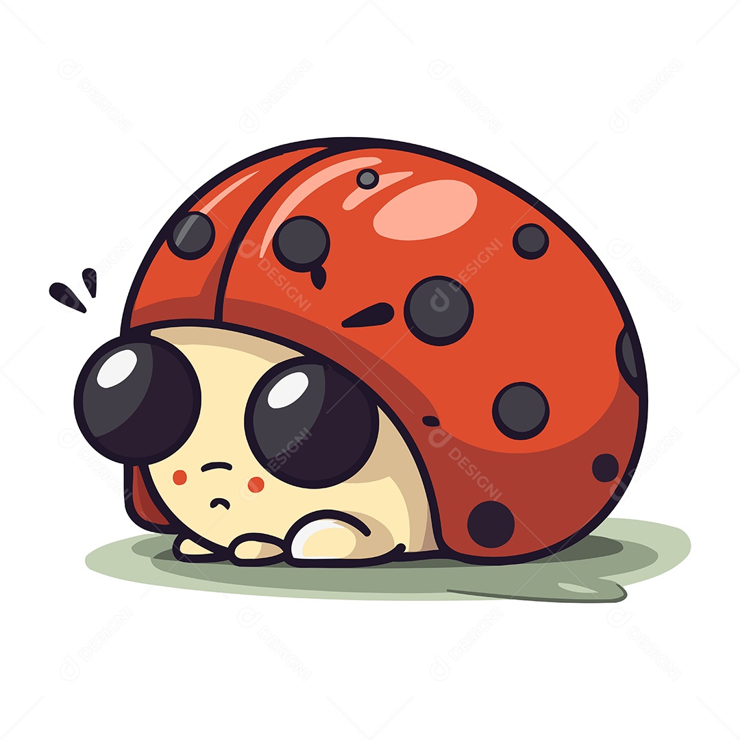 Joaninha de Desenho Animado Ilustração Vetor EPS