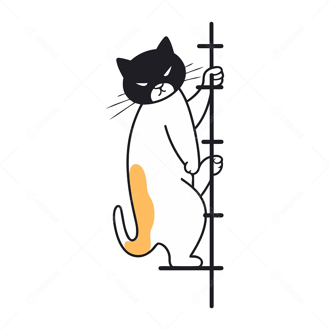 Gato Fofo de Desenho Animado Ilustração Vetor EPS