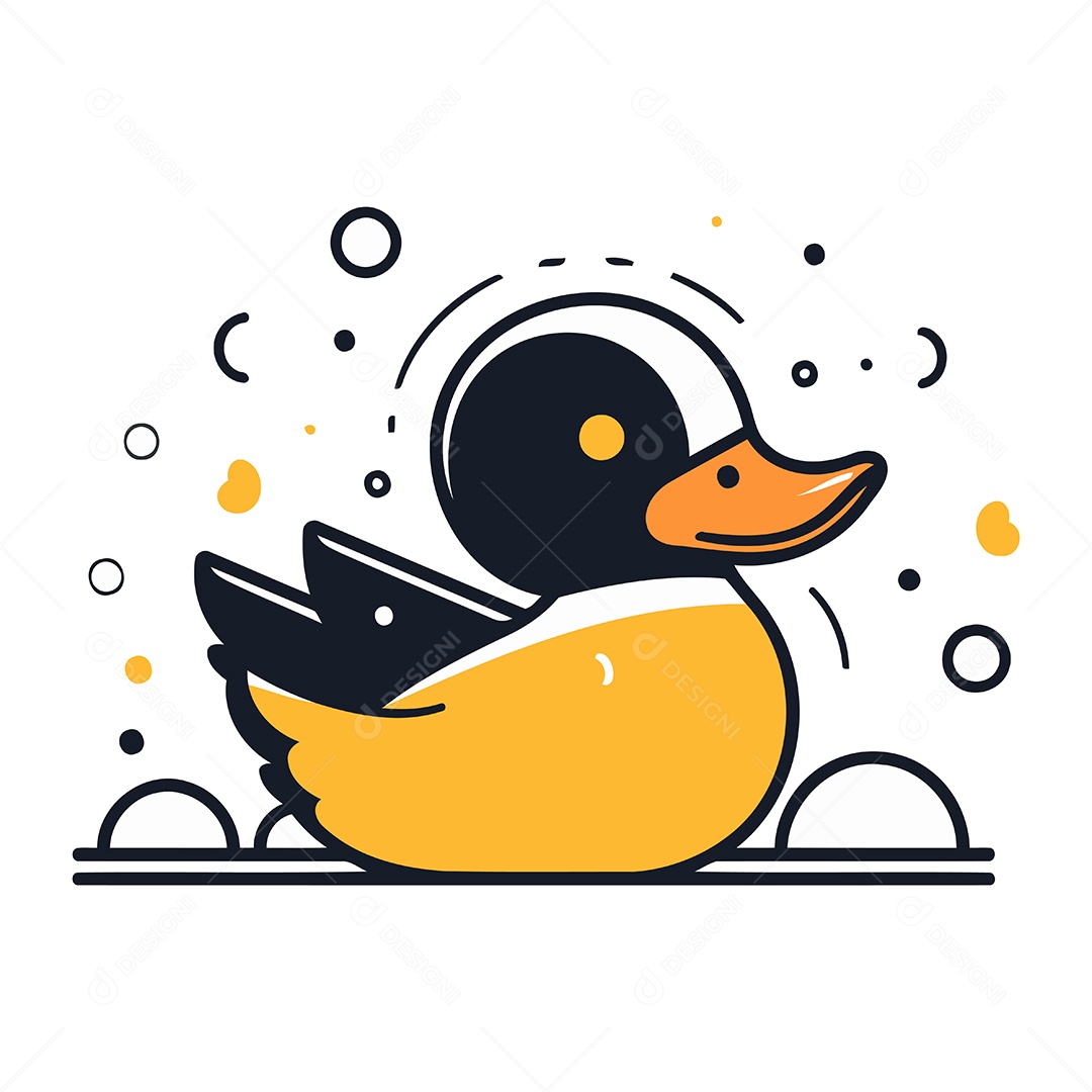 Pato de Desenho Animado Ilustração Vetor EPS