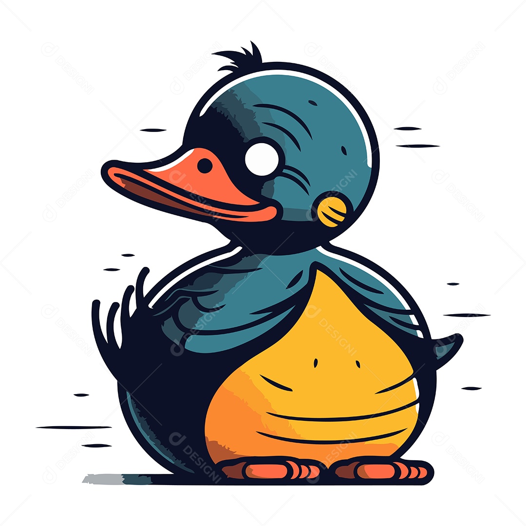 Pato de Desenho Animado Ilustração Vetor EPS