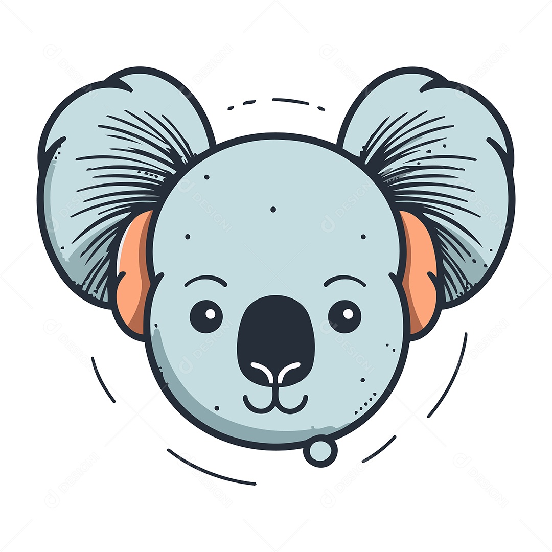 Rosto Fofo de Coala Ilustração Vetor EPS